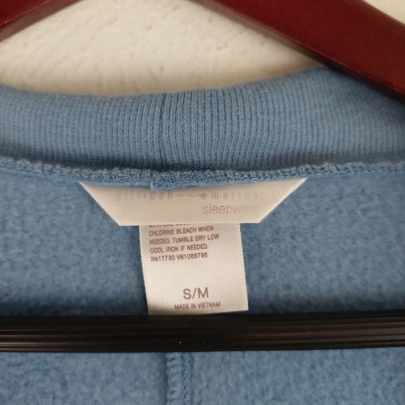Gilligan & O’Malley Blue Belted Lounge Robe Cardigan Knit Fleece Pajama Sz S/M. - Picture 4 of 11